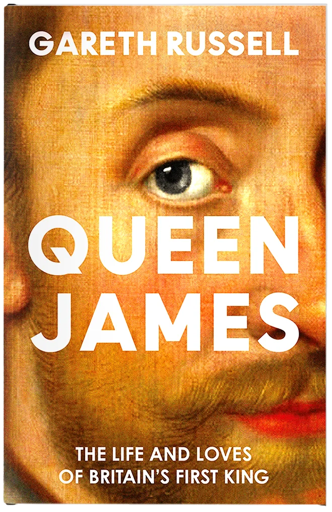 Book cover for history book with James VI of England face in a close crop